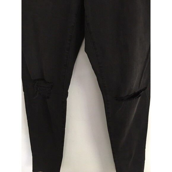 Madewell Jean Curvy 9" High Rise Skinny Black Size W36 Taller distressed #3 - Picture 10 of 12